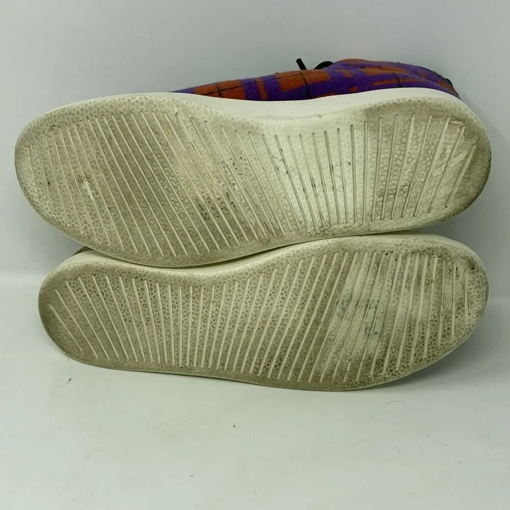 Allbirds Wool Piper Mid Shoes Womens 9 Orange Purple Plaid Limited Ed Sneakers